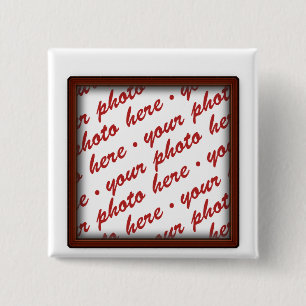 Eenvoudig bruin foto Lijst Vierkante Button 5,1 Cm