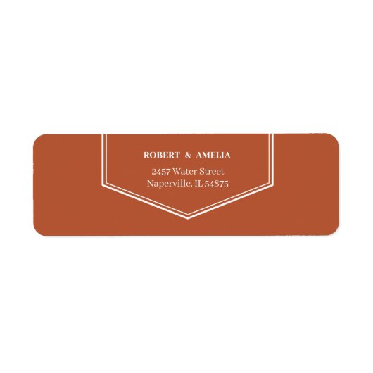 Eenvoudig bruin gepersonaliseerd retouradres etiket (Voorkant)