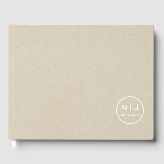 Eenvoudig bruin Kraft Rustic Country Wedding Minim Gastenboek (Voorkant)