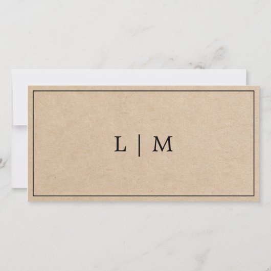 Eenvoudig Bruin Monogram Business Cadeaubon (Achterkant)