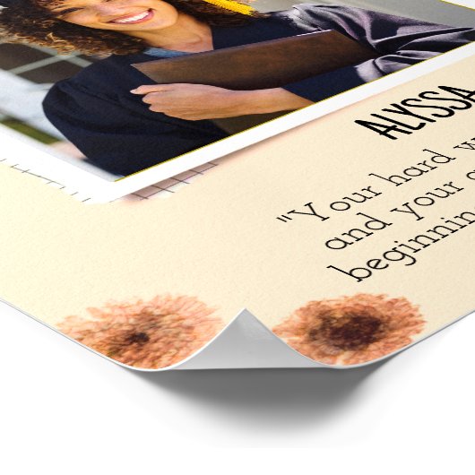 Eenvoudig Bruin  Papier Afstuderen Poster (Hoek)