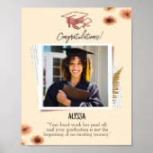 Eenvoudig Bruin  Papier Afstuderen Poster (Voorkant)