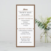 Eenvoudig Bruin Trouwdiner Custom Menu (Staand voorkant)
