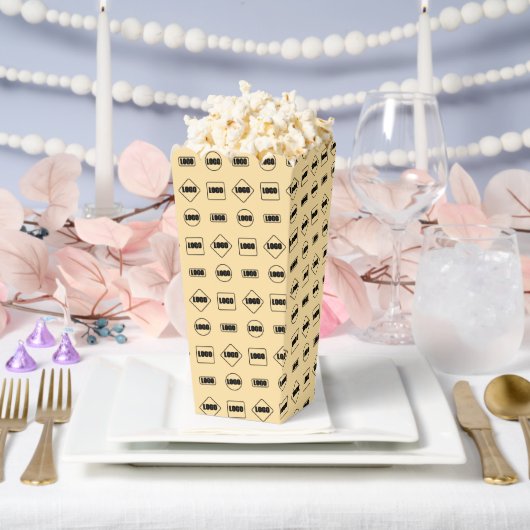 Eenvoudig bruin zwart Repeat Business Logo Pattern Bedankdoosjes (Huwelijk)