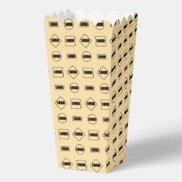 Eenvoudig bruin zwart Repeat Business Logo Pattern Bedankdoosjes