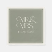 Eenvoudig bruisend document van de heer & mevrouw  servet (Voorkant)