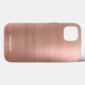 Eenvoudig Brush Metal Roos Gold Case-Mate iPhone Case (Achterkant (horizontaal))