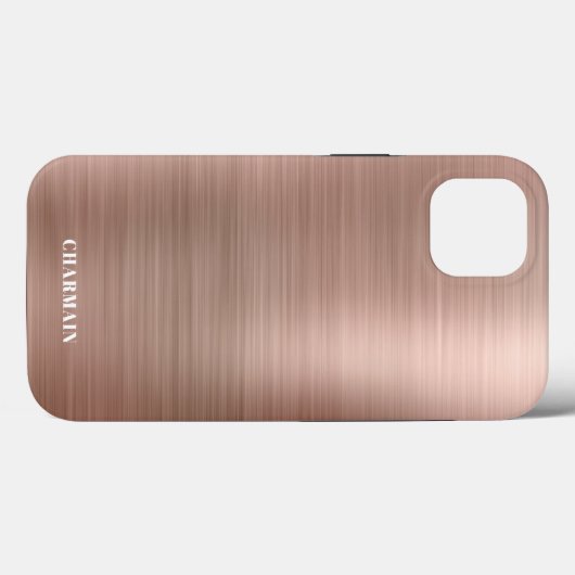 Eenvoudig Brush Metal Roos Gold Case-Mate iPhone Case (Achterkant (horizontaal))