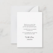 Eenvoudig budget afstuderen gepersonaliseerd dank notitiekaartje (Achterkant)