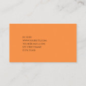 Eenvoudig Budget Een Effen Kleur Modern Sinaasappe Visitekaartje (Achterkant)