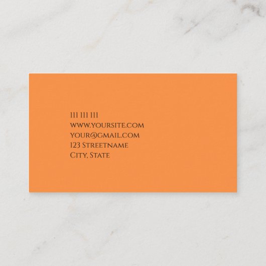Eenvoudig Budget Een Effen Kleur Modern Sinaasappe Visitekaartje (Achterkant)