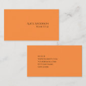Eenvoudig Budget Een Effen Kleur Modern Sinaasappe Visitekaartje (Voorkant / Achterkant)