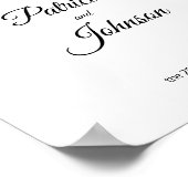 Eenvoudig budget elegante bruiloft welkom teken poster (Hoek)