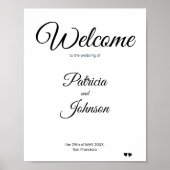 Eenvoudig budget elegante bruiloft welkom teken poster (Voorkant)