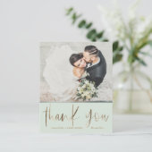 Eenvoudig budget groene bruiloft Dank u (Staand voorkant)