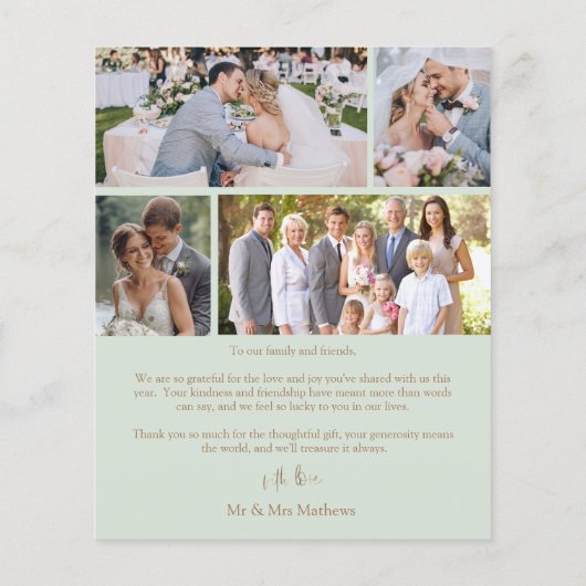 Eenvoudig budget groene bruiloft Dank u (Achterkant)