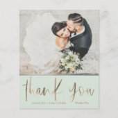 Eenvoudig budget groene bruiloft Dank u (Voorkant)