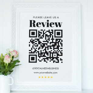 Eenvoudig budget Laat een Review QR-code achter So Aankondiging