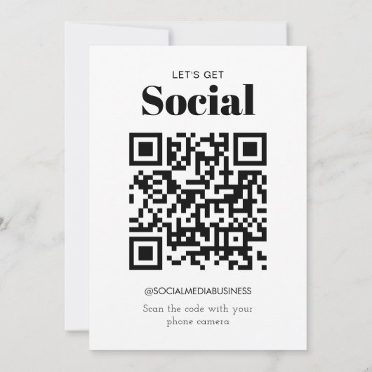 Eenvoudig budget laat krijgen sociale QR-code soci Aankondiging (Achterkant)