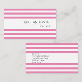 Eenvoudig budget roze strepen geometrisch chic visitekaartje