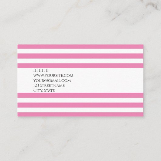 Eenvoudig Budget Roze Strepen Geometrisch Chique Visitekaartje (Achterkant)