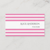 Eenvoudig Budget Roze Strepen Geometrisch Chique Visitekaartje (Voorkant)