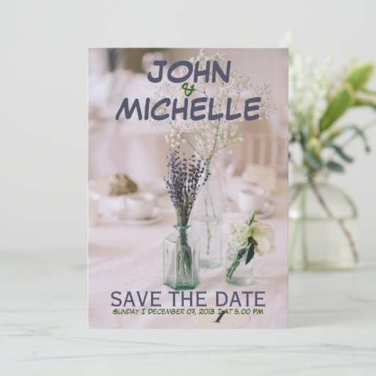 Eenvoudig budget voor huwelijksuitnodiging kaart (Staand voorkant)