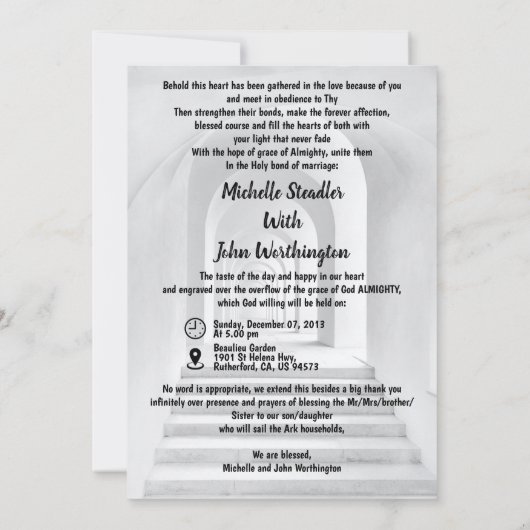 Eenvoudig budget voor huwelijksuitnodiging kaart (Achterkant)