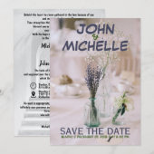 Eenvoudig budget voor huwelijksuitnodiging kaart (Voorkant / Achterkant)