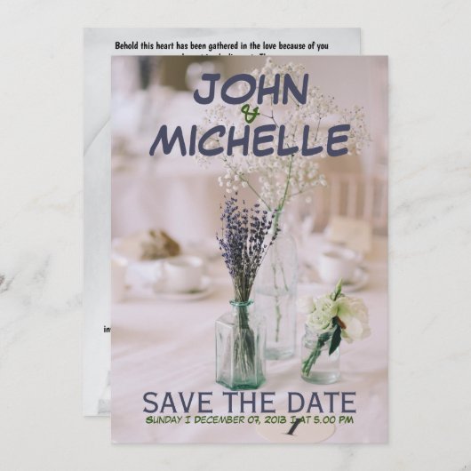 Eenvoudig budget voor huwelijksuitnodiging kaart (Voorkant / Achterkant)