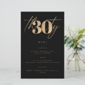 Eenvoudig Budget Zwart Goud 30e Verjaardagsfeest (Staand voorkant)
