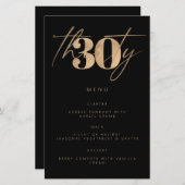 Eenvoudig Budget Zwart Goud 30e Verjaardagsfeest (Voorkant / Achterkant)
