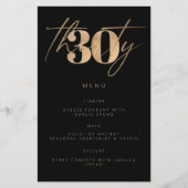 Eenvoudig Budget Zwart Goud 30e Verjaardagsfeest (Voorkant)