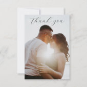 Eenvoudig budget zwart-wit foto bruiloft bedankkaart (Voorkant)