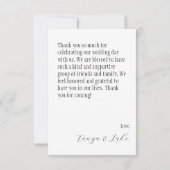 Eenvoudig budget zwart-wit foto bruiloft bedankkaart (Achterkant)