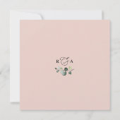 Eenvoudig Burgundy Blush Gold Floral Wedding Squar Kaart (Achterkant)