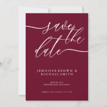 Eenvoudig burgundy speciale datum script