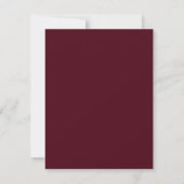 Eenvoudig Burgundy Vertical Photo Minimalist Wedde Save The Date (Achterkant)