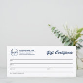 Eenvoudig 'Business Logo Navy Blue Gift'-certifica (Staand voorkant)