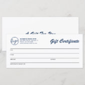 Eenvoudig 'Business Logo Navy Blue Gift'-certifica (Voorkant / Achterkant)