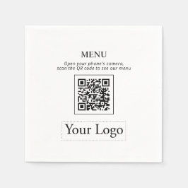 Eenvoudig Business Logo & QR-codenemenu Napkins Servet