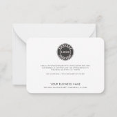 Eenvoudig Business Logo-script Bedankt Notitiekaartje (Achterkant)