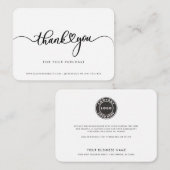 Eenvoudig Business Logo-script Bedankt Notitiekaartje (Voorkant / Achterkant)