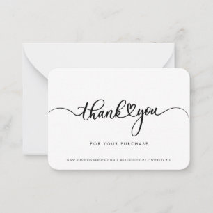 Eenvoudig Business Logo-script Bedankt Notitiekaartje