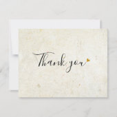 Eenvoudig Business Rustiek Boho Gold Heart Script Bedankkaart (Voorkant)
