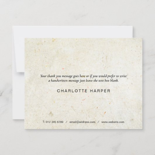 Eenvoudig Business Rustiek Boho Gold Heart Script Bedankkaart (Achterkant)