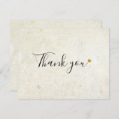 Eenvoudig Business Rustiek Boho Gold Heart Script Bedankkaart (Voorkant / Achterkant)