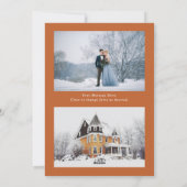 Eenvoudig cadeau lint en boog kerstfoto feestdagenkaart (Achterkant)