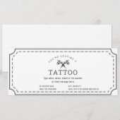 Eenvoudig cadeaubon cadeaukaart voor een tattoo op kaart (Voorkant / Achterkant)