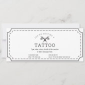 Eenvoudig cadeaubon cadeaukaart voor een tattoo op kaart (Voorkant)